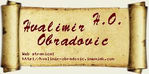 Hvalimir Obradović vizit kartica